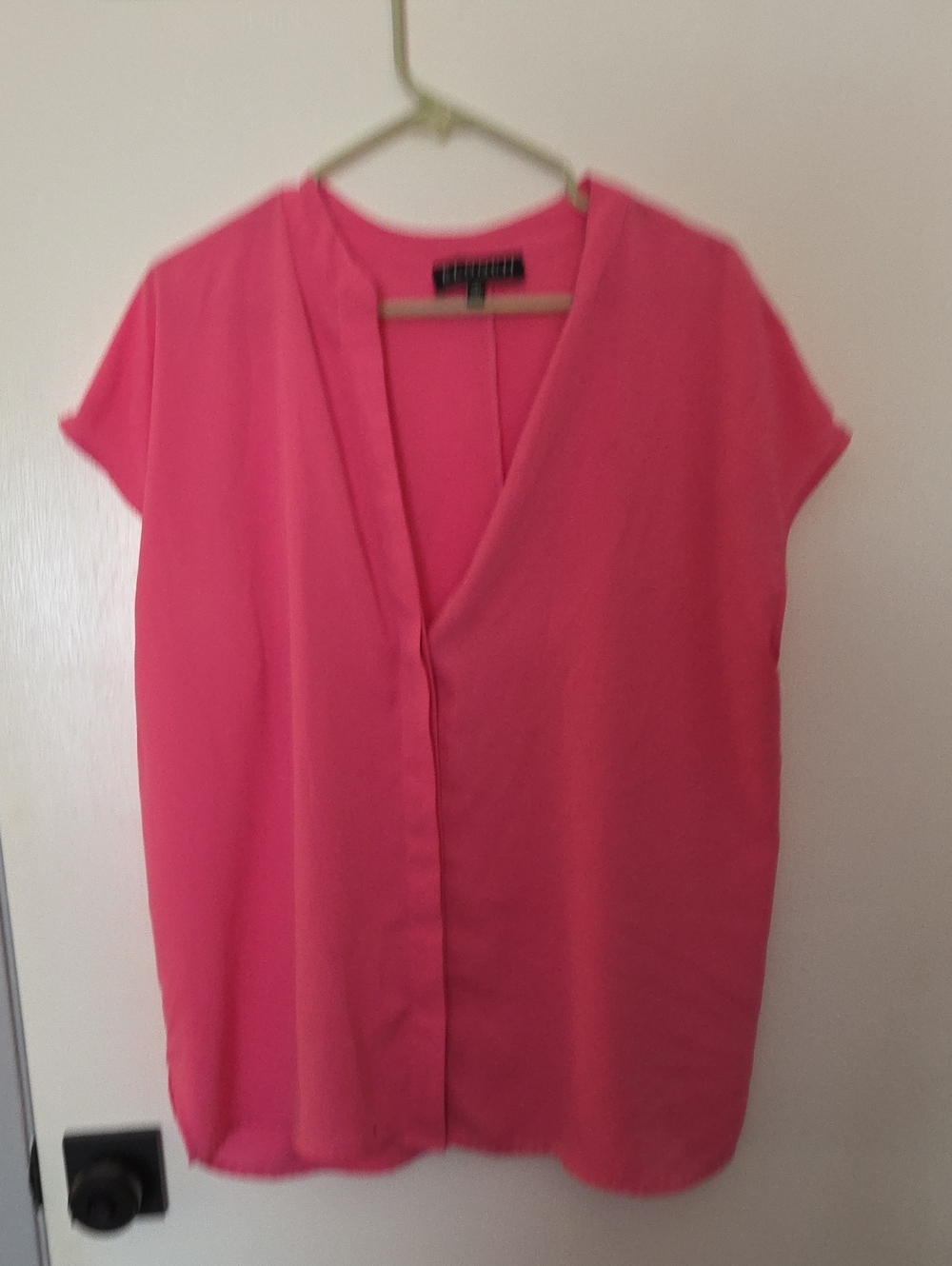 Eloquii Hot Pink V-Neck Short Sleeve Blouse Top Plus Size 16 Career Casual Chic